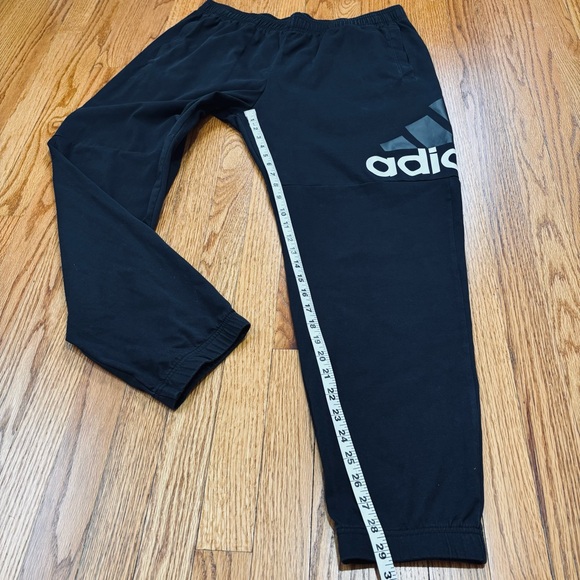 Adidas Performance Men's XL White Logo Black Pull on Slouchy Sweatpants Joggers - Picture 12 of 16